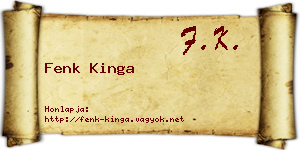 Fenk Kinga névjegykártya